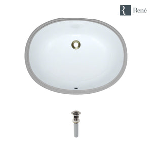 Alternate Image for Rene 22" Oval Porcelain Bathroom Sink, White, R2-1005-W-PUD-BN