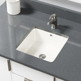 Rene 16" Square Porcelain Bathroom Sink, Biscuit, R2-1006-B-PUD-BN - The Sink Boutique