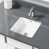 Rene 16" Square Porcelain Bathroom Sink, White, R2-1006-W-PUD-C - The Sink Boutique