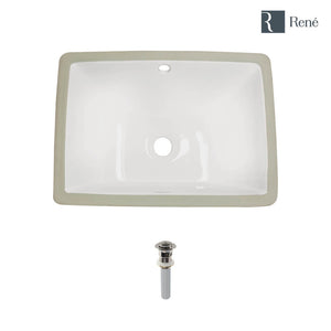 Alternate Image for Rene 18" Rectangle Porcelain Bathroom Sink, Biscuit, R2-1007-B-PUD-BN