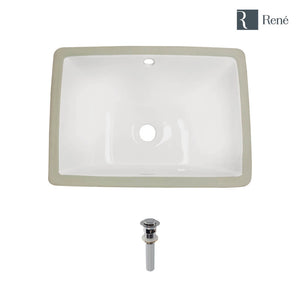 Alternate Image for Rene 18" Rectangle Porcelain Bathroom Sink, Biscuit, R2-1007-B-PUD-C