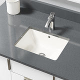 Rene 18" Rectangle Porcelain Bathroom Sink, Biscuit, R2-1007-B-PUD-C - The Sink Boutique