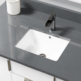 Rene 18" Rectangle Porcelain Bathroom Sink, White, R2-1007-W-PUD-ABR - The Sink Boutique