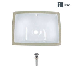 Alternate Image for Rene 18" Rectangle Porcelain Bathroom Sink, White, R2-1007-W-PUD-C