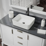 Rene 19" Rectangle Porcelain Bathroom Sink, Biscuit, with Faucet, R2-5007-B-R9-7001-ABR - The Sink Boutique