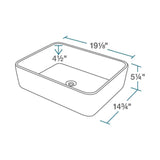 Rene 19" Rectangle Porcelain Bathroom Sink, Biscuit, with Faucet, R2-5007-B-R9-7001-ABR - The Sink Boutique