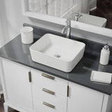 Rene 19" Rectangle Porcelain Bathroom Sink, Biscuit, with Faucet, R2-5007-B-R9-7001-C - The Sink Boutique