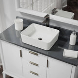 Rene 19" Rectangle Porcelain Bathroom Sink, Biscuit, with Faucet, R2-5007-B-R9-7003-ABR - The Sink Boutique