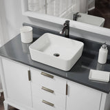 Rene 19" Rectangle Porcelain Bathroom Sink, Biscuit, with Faucet, R2-5007-B-R9-7006-ABR - The Sink Boutique