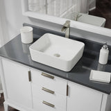 Rene 19" Rectangle Porcelain Bathroom Sink, Biscuit, with Faucet, R2-5007-B-R9-7007-BN - The Sink Boutique