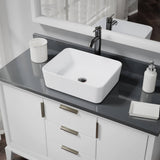 Rene 19" Rectangle Porcelain Bathroom Sink, White, with Faucet, R2-5007-W-R9-7001-ABR - The Sink Boutique
