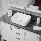 Rene 19" Rectangle Porcelain Bathroom Sink, White, with Faucet, R2-5007-W-R9-7001-BN - The Sink Boutique