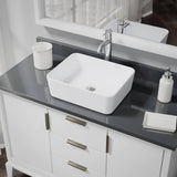 Rene 19" Rectangle Porcelain Bathroom Sink, White, with Faucet, R2-5007-W-R9-7001-C - The Sink Boutique