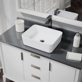 Rene 19" Rectangle Porcelain Bathroom Sink, White, with Faucet, R2-5007-W-R9-7003-ABR - The Sink Boutique