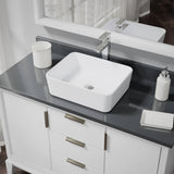 Rene 19" Rectangle Porcelain Bathroom Sink, White, with Faucet, R2-5007-W-R9-7003-C - The Sink Boutique
