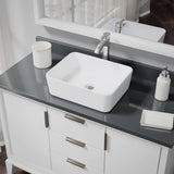 Rene 19" Rectangle Porcelain Bathroom Sink, White, with Faucet, R2-5007-W-R9-7006-C - The Sink Boutique