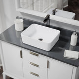 Rene 19" Rectangle Porcelain Bathroom Sink, White, with Faucet, R2-5007-W-R9-7007-ABR - The Sink Boutique