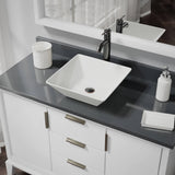Rene 16" Square Porcelain Bathroom Sink, Biscuit, with Faucet, R2-5010-B-R9-7001-ABR - The Sink Boutique