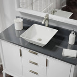 Rene 16" Square Porcelain Bathroom Sink, Biscuit, with Faucet, R2-5010-B-R9-7006-BN - The Sink Boutique