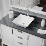 Rene 16" Square Porcelain Bathroom Sink, White, with Faucet, R2-5010-W-R9-7003-C - The Sink Boutique