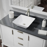 Rene 16" Square Porcelain Bathroom Sink, White, with Faucet, R2-5010-W-R9-7006-BN - The Sink Boutique