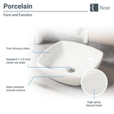 Rene 17" Round Porcelain Bathroom Sink, Biscuit, with Faucet, R2-5011-B-R9-7003-C - The Sink Boutique