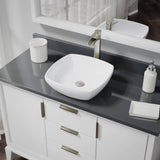 Rene 17" Round Porcelain Bathroom Sink, White, with Faucet, R2-5011-W-R9-7007-BN - The Sink Boutique