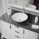 Rene 17" Round Porcelain Bathroom Sink, Biscuit, with Faucet, R2-5015-B-R9-7006-C - The Sink Boutique