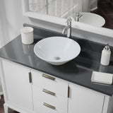 Rene 17" Round Porcelain Bathroom Sink, White, with Faucet, R2-5015-W-R9-7001-C - The Sink Boutique