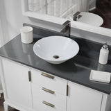 Rene 17" Round Porcelain Bathroom Sink, White, with Faucet, R2-5015-W-R9-7003-ABR - The Sink Boutique