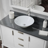 Rene 17" Round Porcelain Bathroom Sink, White, with Faucet, R2-5015-W-R9-7003-C - The Sink Boutique