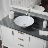 Rene 17" Round Porcelain Bathroom Sink, White, with Faucet, R2-5015-W-R9-7006-BN - The Sink Boutique