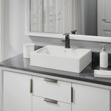 Rene 21" Rectangle Porcelain Bathroom Sink, Biscuit, with Faucet, R2-5018-B-R9-7002-ABR - The Sink Boutique
