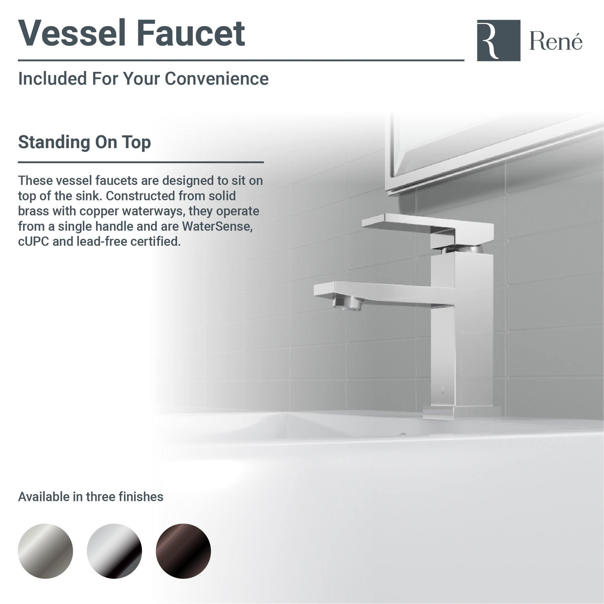 Rene 21" Rectangle Porcelain Bathroom Sink, Biscuit, with Faucet, R2-5018-B-R9-7002-ABR - The Sink Boutique