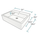 Rene 21" Rectangle Porcelain Bathroom Sink, Biscuit, with Faucet, R2-5018-B-R9-7002-ABR - The Sink Boutique