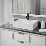 Rene 21" Rectangle Porcelain Bathroom Sink, Biscuit, with Faucet, R2-5018-B-R9-7009-ABR - The Sink Boutique