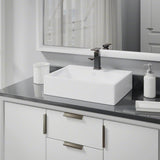 Rene 21" Rectangle Porcelain Bathroom Sink, White, with Faucet, R2-5018-W-R9-7002-ABR - The Sink Boutique