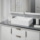 Rene 21" Rectangle Porcelain Bathroom Sink, White, with Faucet, R2-5018-W-R9-7002-C - The Sink Boutique