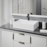 Rene 21" Rectangle Porcelain Bathroom Sink, White, with Faucet, R2-5018-W-R9-7005-ABR - The Sink Boutique