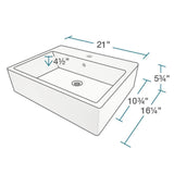 Rene 21" Rectangle Porcelain Bathroom Sink, White, with Faucet, R2-5018-W-R9-7005-C - The Sink Boutique