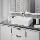 Rene 21" Rectangle Porcelain Bathroom Sink, White, with Faucet, R2-5018-W-R9-7008-C - The Sink Boutique