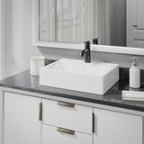 Rene 21" Rectangle Porcelain Bathroom Sink, White, with Faucet, R2-5018-W-R9-7009-ABR - The Sink Boutique