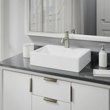 Rene 21" Rectangle Porcelain Bathroom Sink, White, with Faucet, R2-5018-W-R9-7009-BN - The Sink Boutique