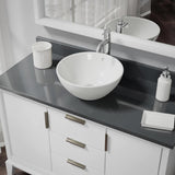 Rene 16" Round Porcelain Bathroom Sink, Biscuit, with Faucet, R2-5031-B-R9-7001-C - The Sink Boutique