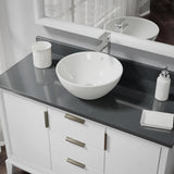 Rene 16" Round Porcelain Bathroom Sink, Biscuit, with Faucet, R2-5031-B-R9-7003-C - The Sink Boutique