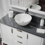 Rene 16" Round Porcelain Bathroom Sink, Biscuit, with Faucet, R2-5031-B-R9-7006-ABR - The Sink Boutique