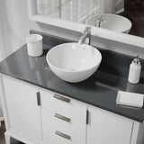 Rene 16" Round Porcelain Bathroom Sink, Biscuit, with Faucet, R2-5031-B-R9-7006-C - The Sink Boutique