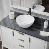 Rene 16" Round Porcelain Bathroom Sink, White, with Faucet, R2-5031-W-R9-7001-ABR - The Sink Boutique