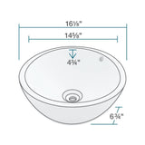 Rene 16" Round Porcelain Bathroom Sink, White, with Faucet, R2-5031-W-R9-7001-BN - The Sink Boutique