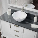 Rene 16" Round Porcelain Bathroom Sink, White, with Faucet, R2-5031-W-R9-7006-BN - The Sink Boutique